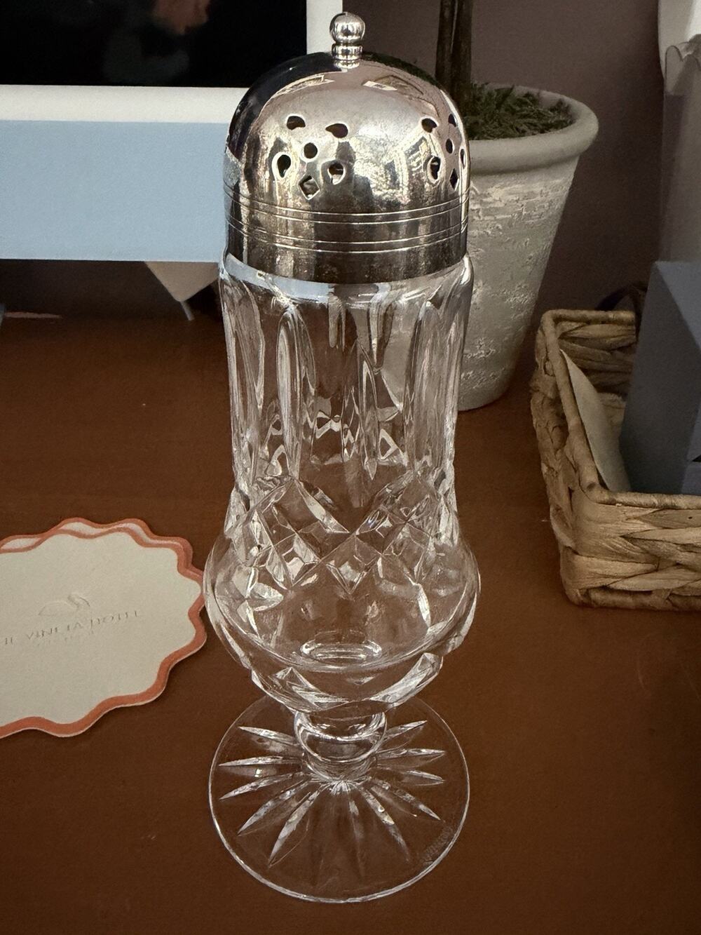Vintage Original Waterford Lismore Sugar Shaker Muffineer Crystal with Lid